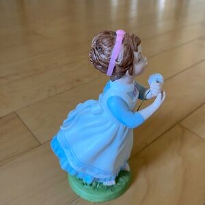 Avon Handcrafted Porcelain Pink and Blue Art Figurine with Flowing Dress